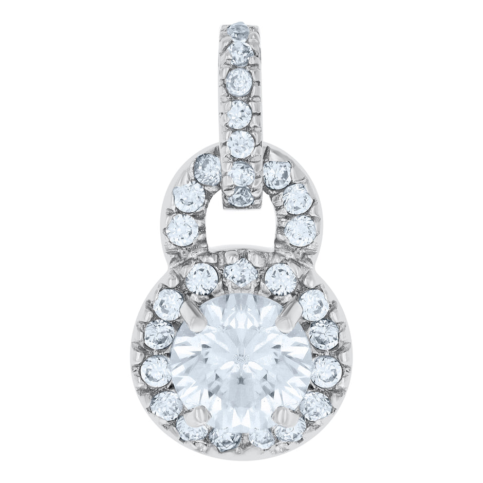 925 Sterling Silver Women Cubic-Zirconia Fashion Charm Pendant 