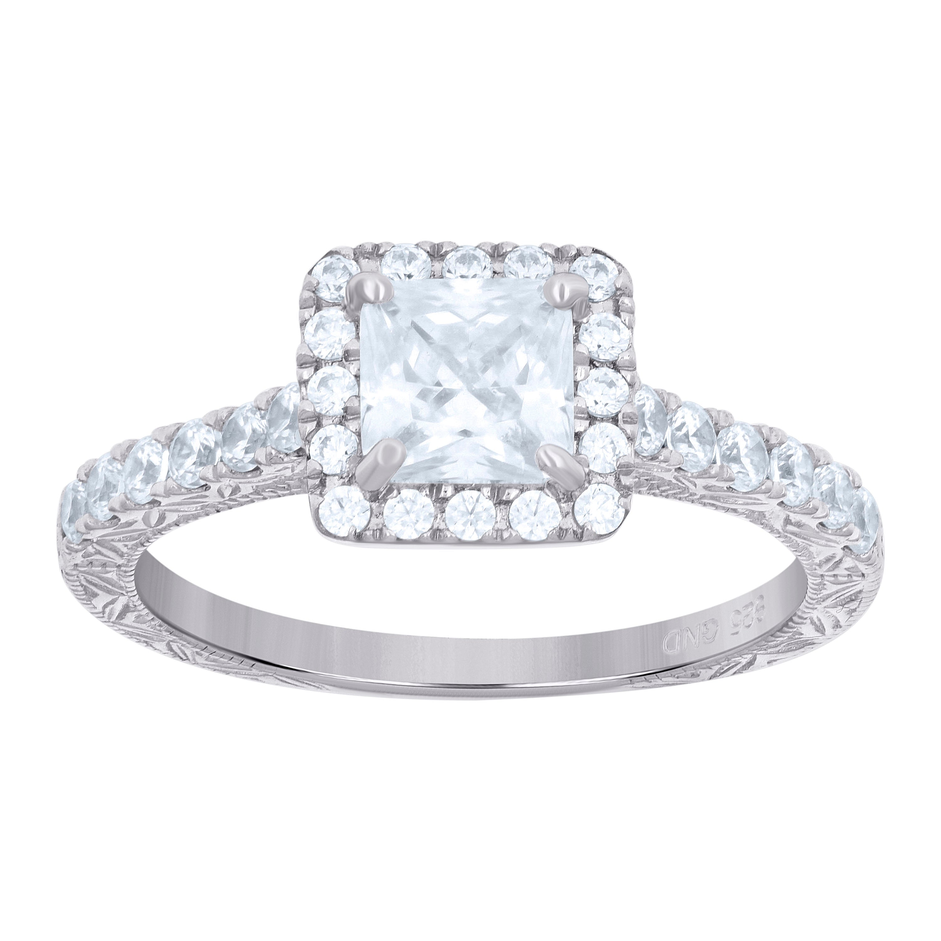 925 Sterling Silver Womens CZ Size-8 Princess-Cut Center Stones Bridal Wedding Anniversary Engagement Ring Band - SLV-25484