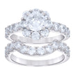 925 Sterling Silver Womens Cubic-Zirconia Flower Duo Ring Set Size 8 - SLV-25516
