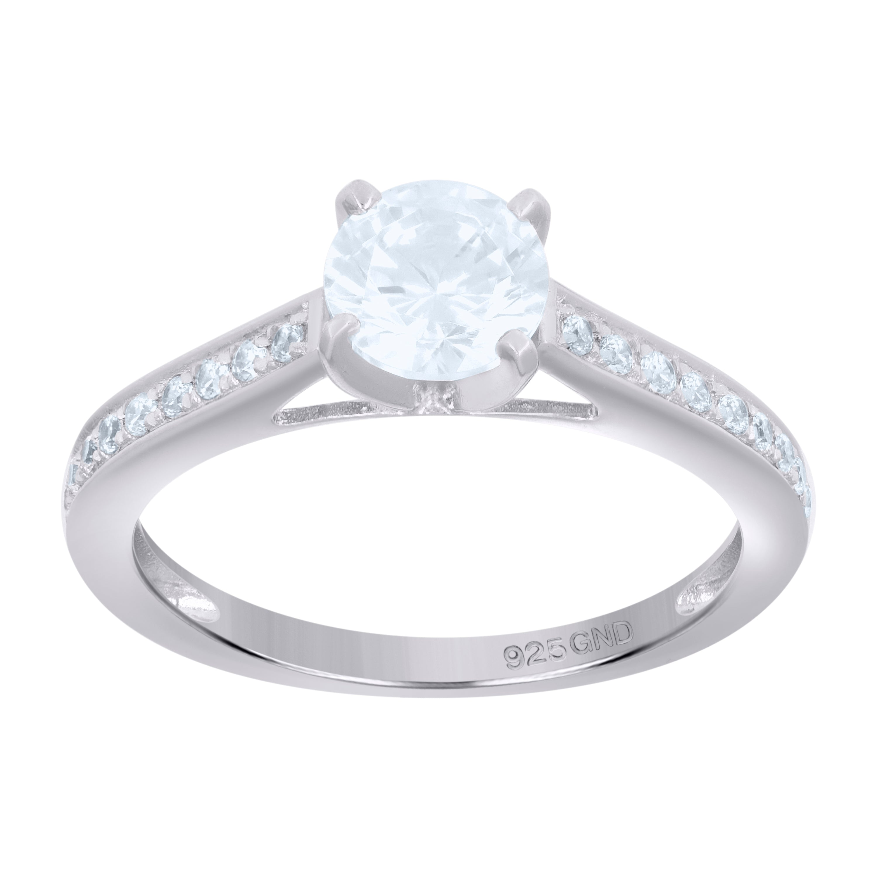 925 Sterling Silver Womens Cubic Zirconia Size-8 Round Center Stone Bridal Wedding Anniversary Engagement Ring Band - SLV-25556