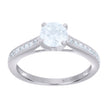 925 Sterling Silver Womens Cubic Zirconia Size-9 Round Center Stone Bridal Wedding Anniversary Engagement Ring Band - SLV-25557