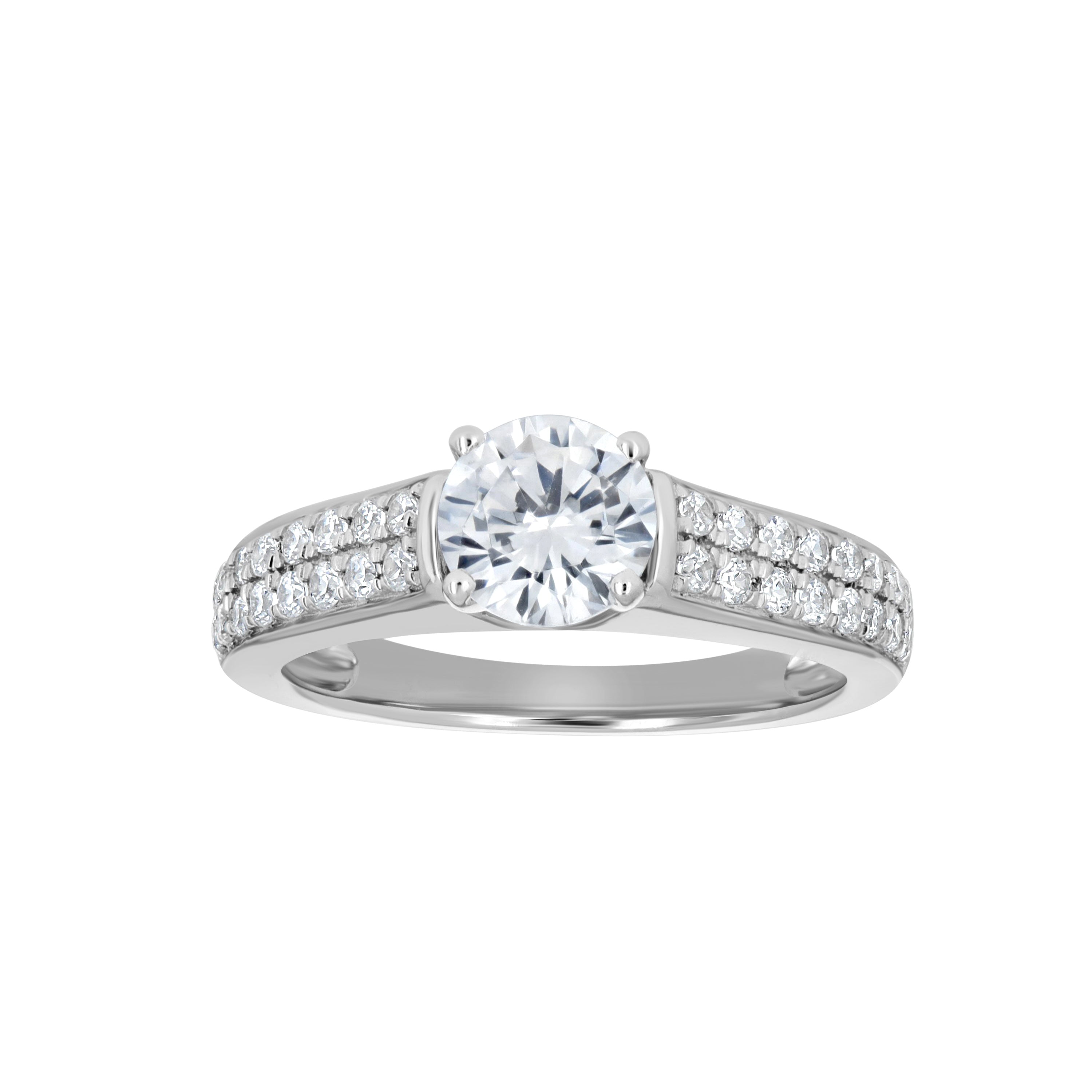 925 Sterling Silver Womens Cubic Zirconia Size-7 Round Center Stone Bridal Wedding Anniversary Engagement Ring Band - SLV-25668