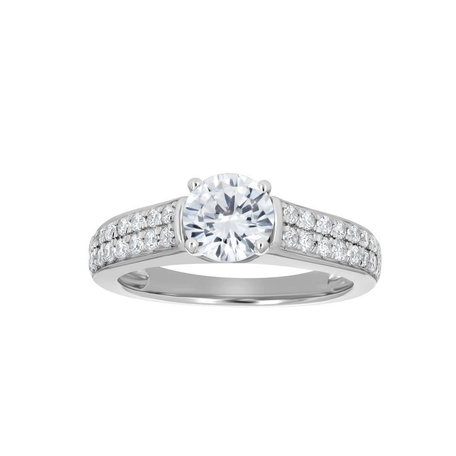 925 Sterling Silver Womens Cubic Zirconia Size-7 Round Center Stone Bridal Wedding Anniversary Engagement Ring Band - SLV-25668