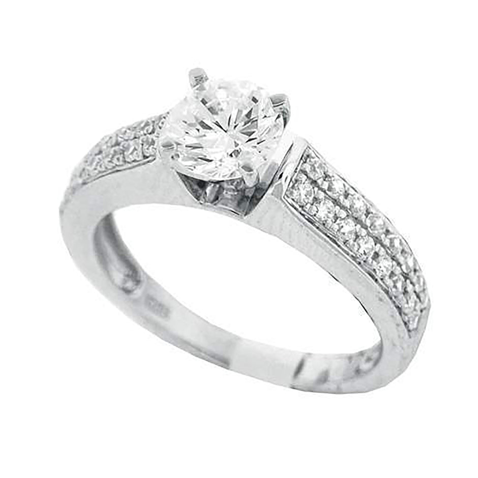925 Sterling Silver Womens Cubic Zirconia Size-9 Round Center Stone Bridal Wedding Anniversary Engagement Ring Band - SLV-25670