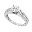 925 Sterling Silver Womens Cubic Zirconia Size-9 Round Center Stone Bridal Wedding Anniversary Engagement Ring Band - SLV-25670