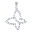 925 Sterling Silver Womens Cubic Zirconia Butterfly Charm Pendant