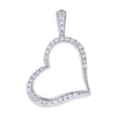 925 Sterling Silver Womens Cz Heart Charm Pendant