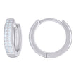 925 Sterling Silver Womens Cubic Zirconia Double Row Hoop Earrings