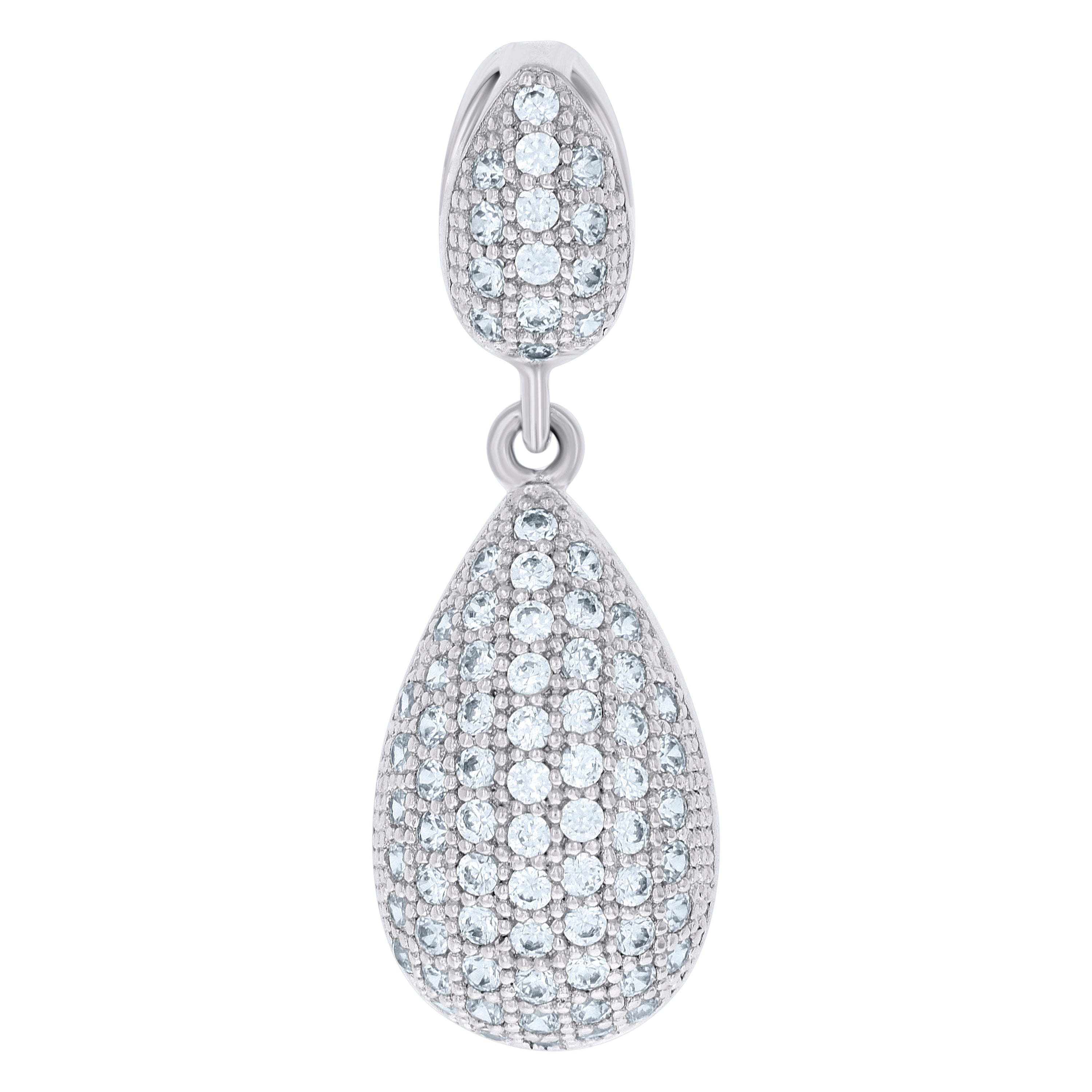 925 Sterling Silver Women Cubic-Zirconia Tear Drop Fashion Charm Pendant 