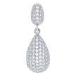 925 Sterling Silver Women Cubic-Zirconia Tear Drop Fashion Charm Pendant 