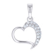 925 Sterling Silver Womens Cz Heart Charm Pendant