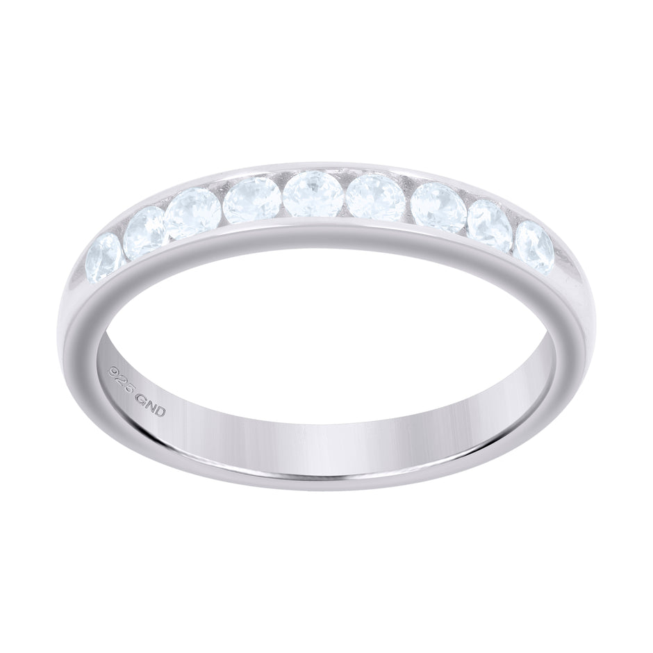 925 Sterling Silver Womens Cubic Zirconia Size-7 Bridal Wedding Anniversary Engagement Ring Band