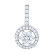 925 Sterling Silver Womens Cubic-Zirconia Flower Fashion Charm Pendant