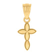 10kt Yellow Gold Diamond-Cut Womens Cross Religious Charm Pendant