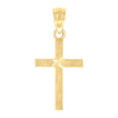 10kt Yellow Gold Diamond-Cut Unisex Cross Religious Charm Pendant