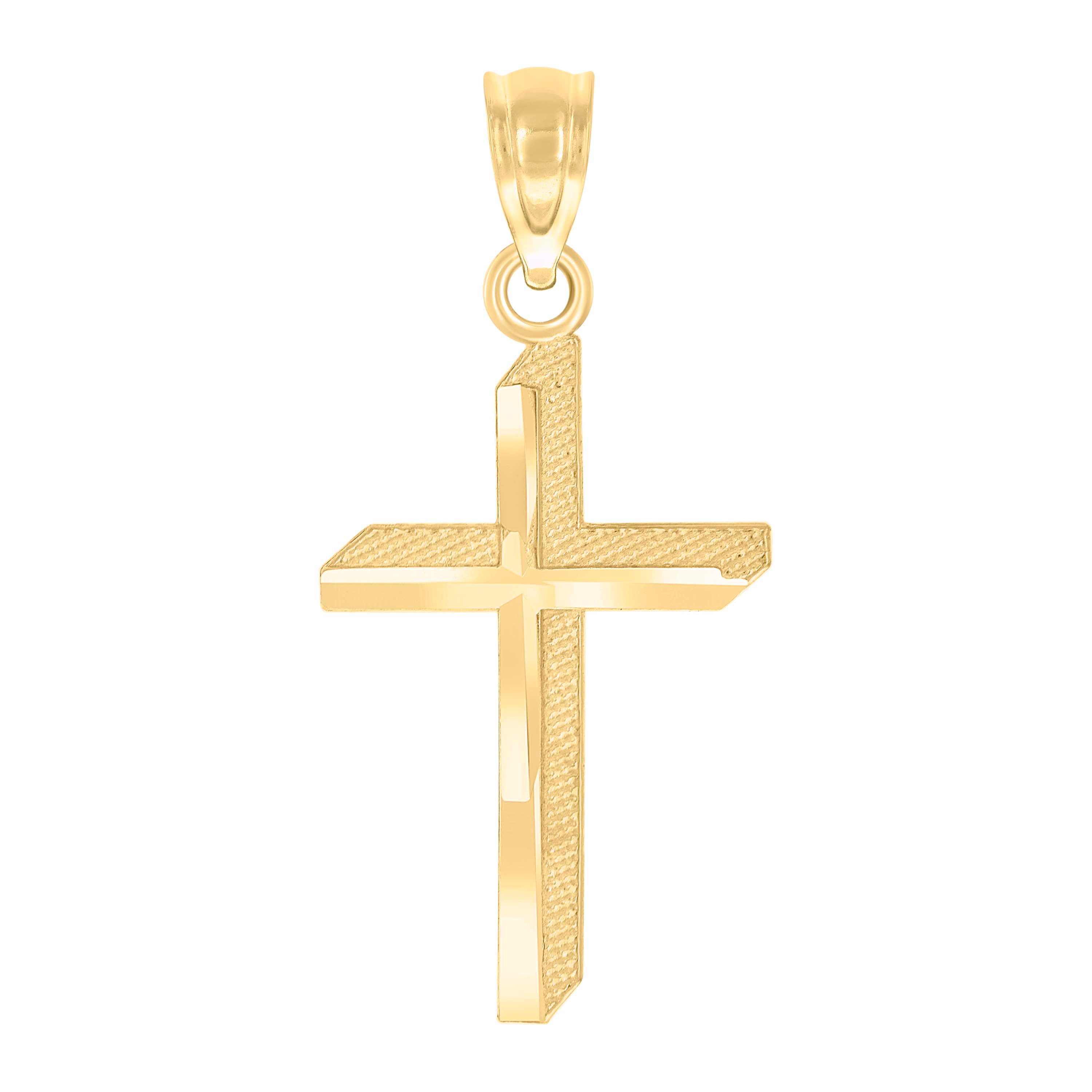10kt Yellow Gold Unisex Cross Religious Charm Pendant