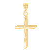 10kt Yellow Gold Unisex Cross Religious Charm Pendant