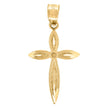 10kt Yellow Gold Unisex Cross Religious Charm Pendant