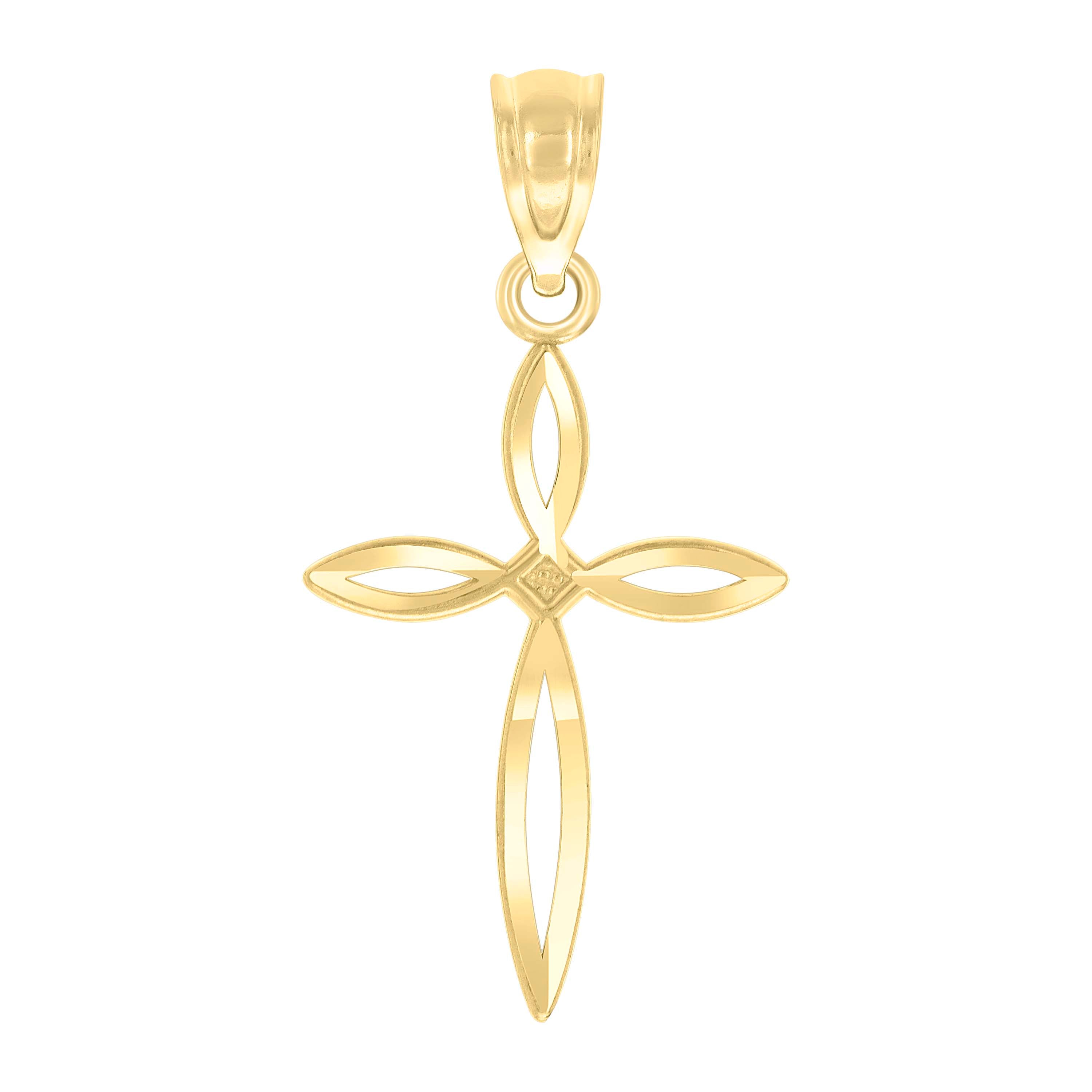 10kt Yellow Gold Womens Cross Religious Charm Pendant