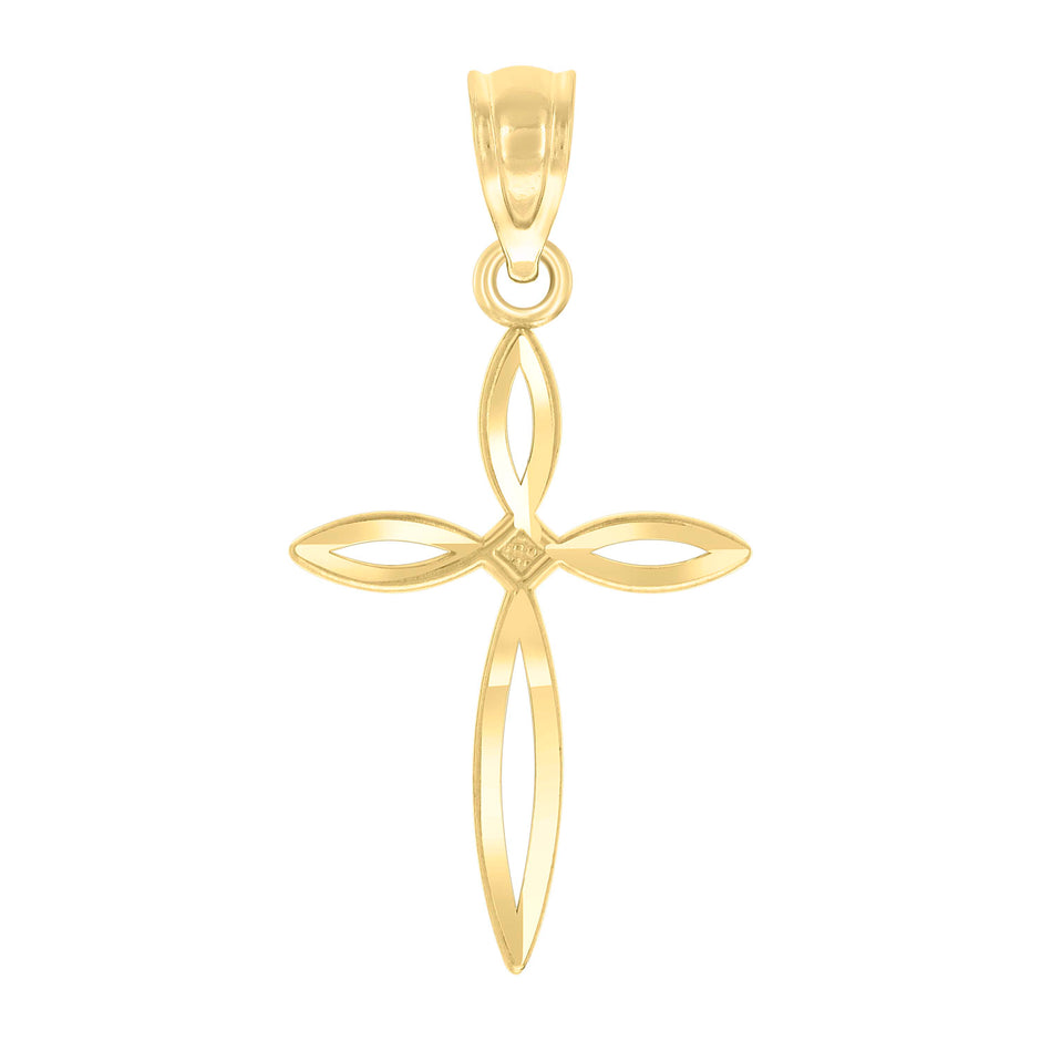 10kt Yellow Gold Womens Cross Religious Charm Pendant