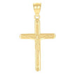 10kt Yellow Gold Unisex Crucifix Cross Religious Charm Pendant