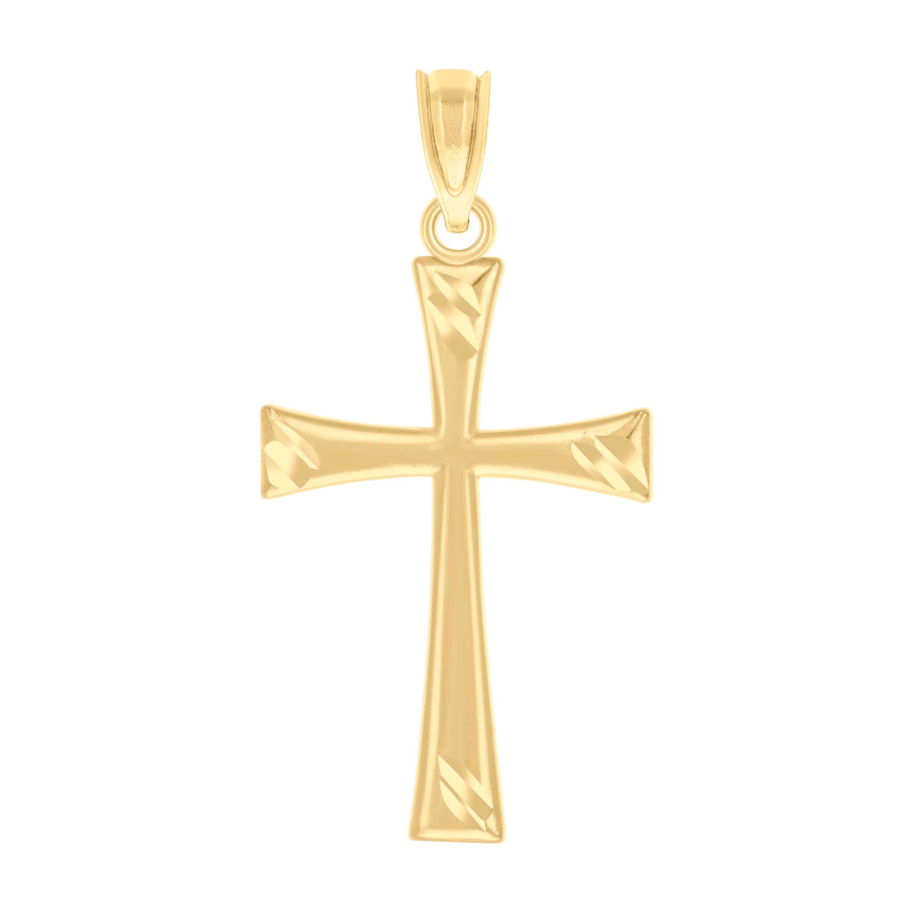 10kt Yellow Gold Unisex Cross Religious Charm Pendant