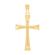10kt Yellow Gold Unisex Cross Religious Charm Pendant