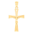 10kt Yellow Gold Unisex Cross Crucifix Religious Charm Pendant