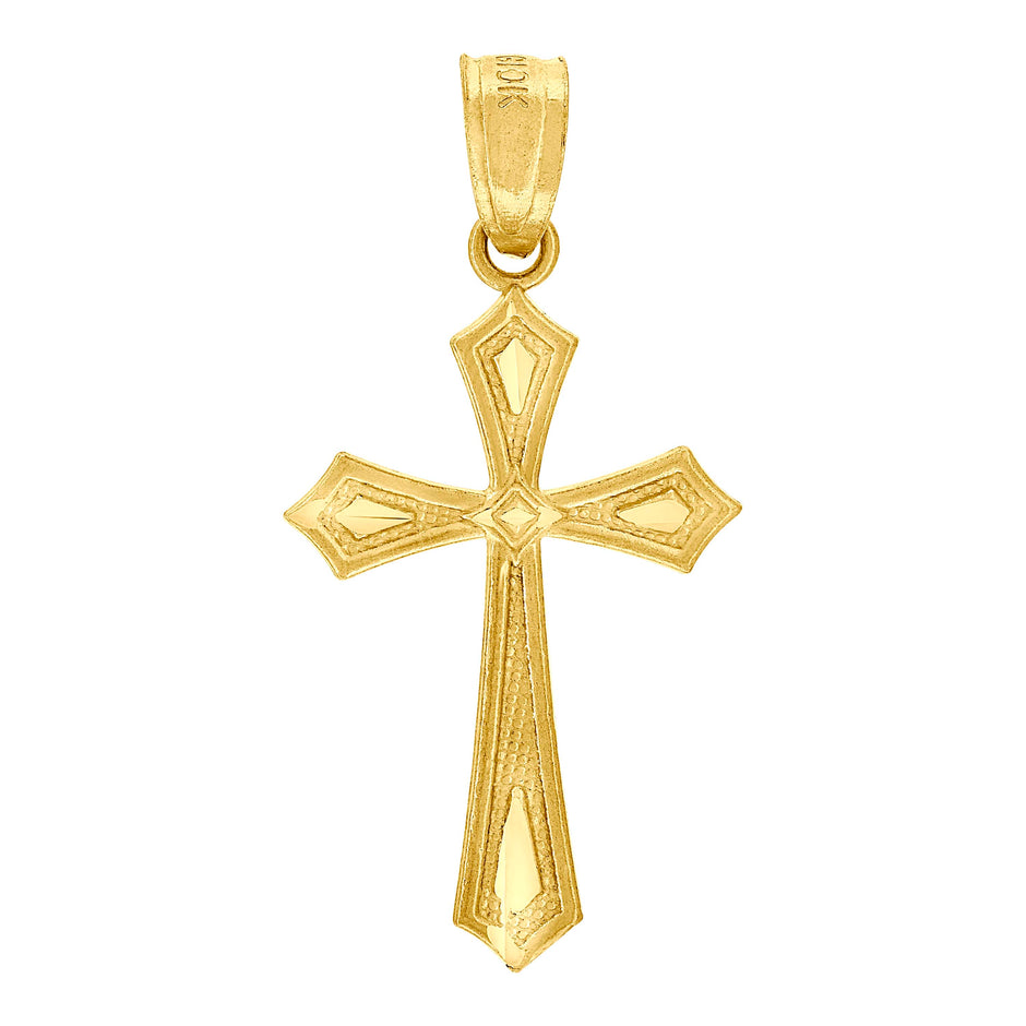 10kt Yellow Gold Unisex Cross Religious Charm Pendant