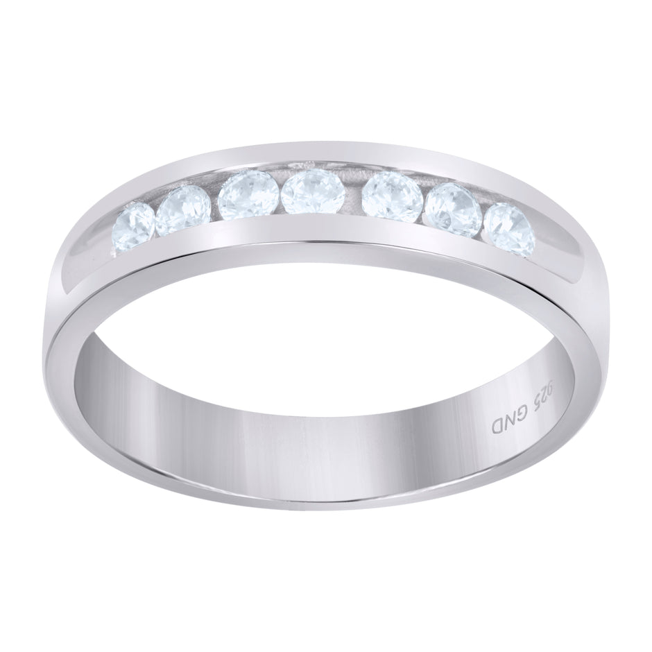 925 Sterling Silver Womens Cubic Zirconia Size-6 Round Center Stones Bridal Wedding Anniversary Engagement Ring Band