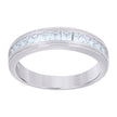 925 Sterling Silver Womens CZ Size-7 Princess-Cut Center Stones Bridal Wedding Anniversary Engagement Ring Band