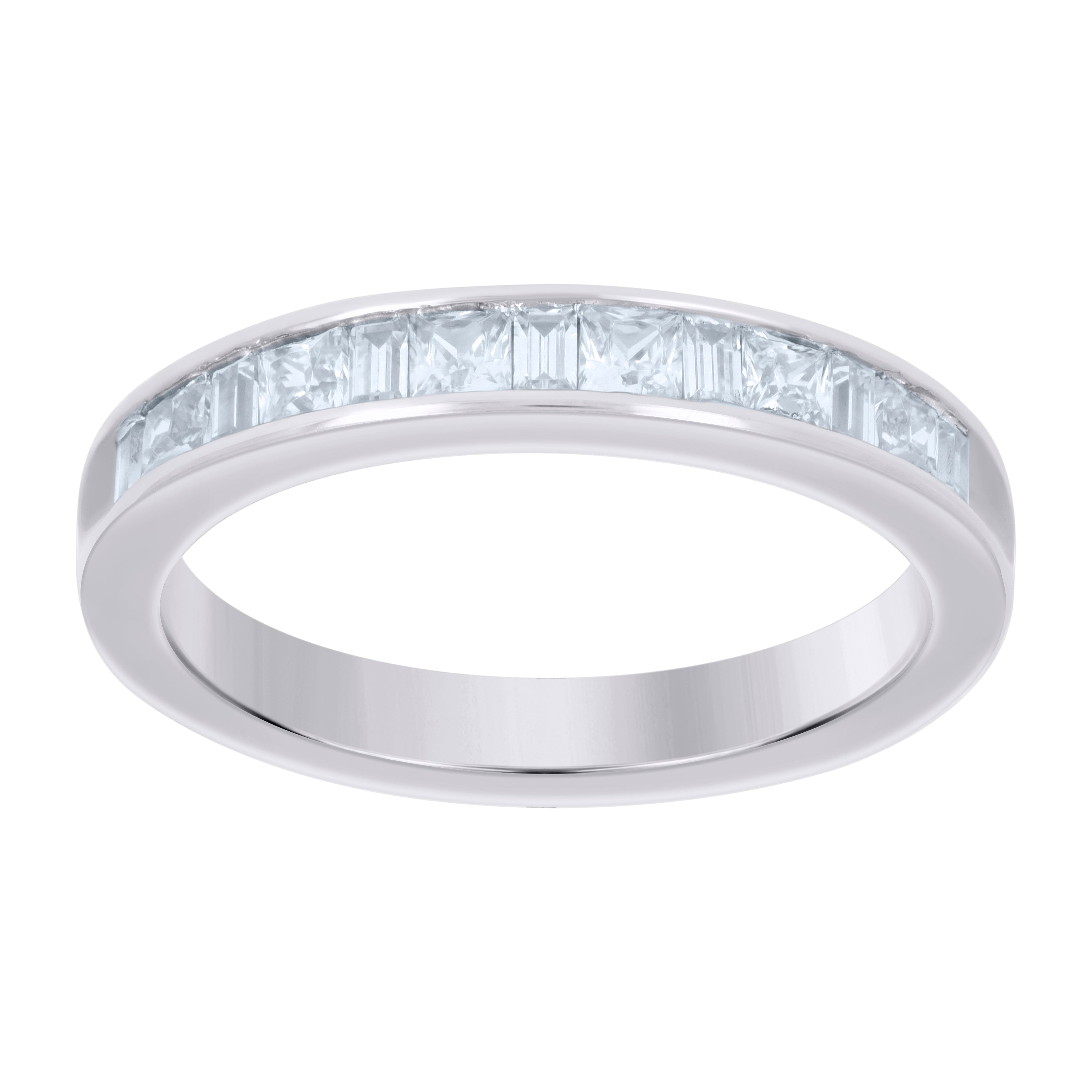 925 Sterling Silver Womens CZ Size-10 Princess Baguette Center Stones Bridal Wedding Anniversary Engagement Ring Band - SLV-32342