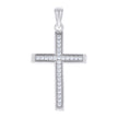 925 Sterling Silver Unisex Cz Cross Religious Charm Pendant