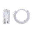 925 Sterling Silver Womens Cubic Zirconia Double Row Huggie Hoop Earrings