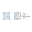 925 Sterling Silver Womens Cubic Zirconia Square Classic Studs Earrings