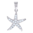 925 Sterling Silver Womens Cubic Zirconia Star Fish Charm Pendant