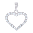 925 Sterling Silver Womens Cubic Zirconia Heart Charm Pendant