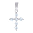 925 Sterling Silver Unisex Cz Cross Religious Charm Pendant