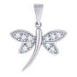 925 Sterling Silver Womens Cubic Zirconia Dragonfly Charm Pendant