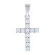 925 Sterling Silver Mens Cubic Zirconia Cross Religious Charm Pendant
