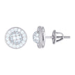 925 Sterling Silver Womens Cubic Zirconia Round Stud Earrings