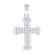 925 Sterling Silver Unisex Cz Cross Religious Charm Pendant
