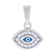 925 Sterling Silver Mens Cubic Zirconia Evil Eye Enamel Good Luck Charm Pendant