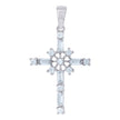 925 Sterling Silver Mens Cubic Zirconia Cross Religious Charm Pendant