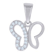 925 Sterling Silver Womens Cubic Zirconia Butterfly Charm Pendant