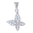 925 Sterling Silver Womens Cubic-Zirconia Butterfly Fashion Charm Pendant 