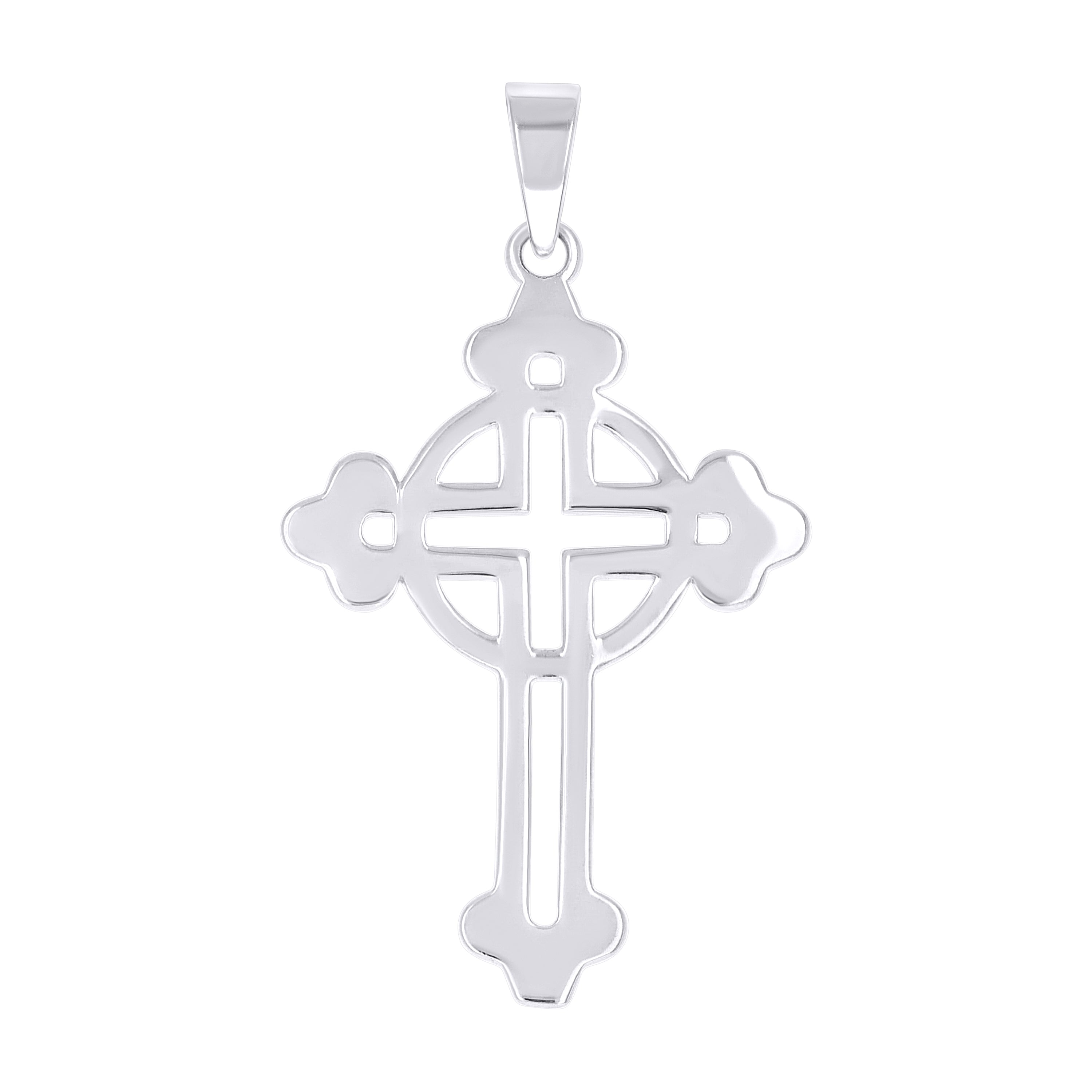 925 Sterling Silver Unisex Cross Religious Charm Pendant