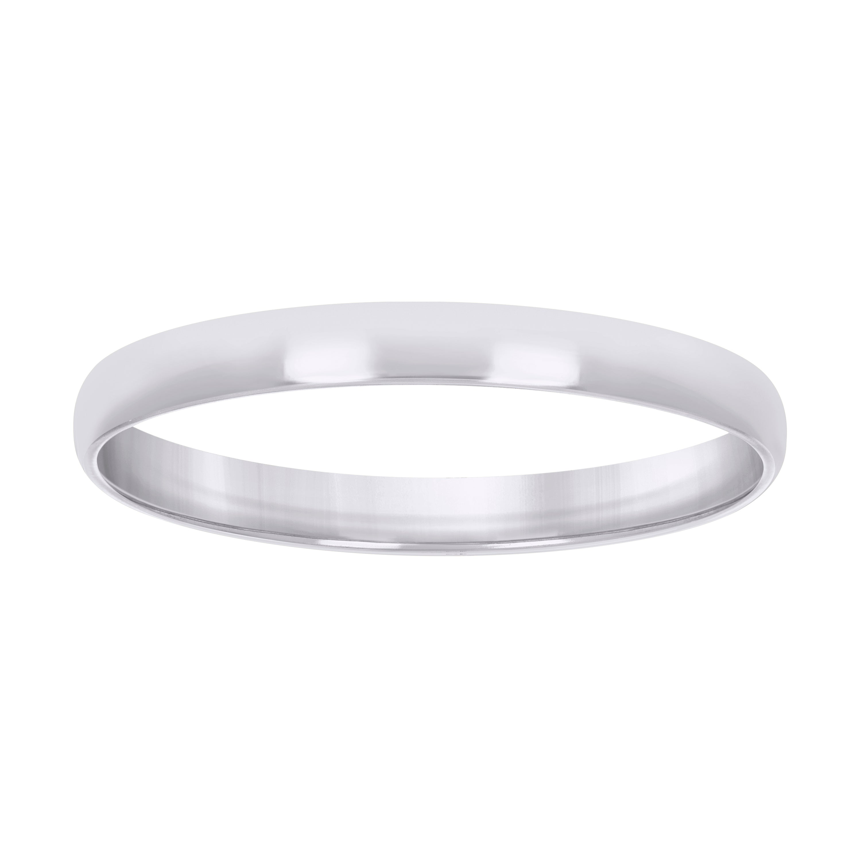 10kt White Gold Unisex 3mm Regular-Fit Wedding Band Ring Size 7 - SLV-40453