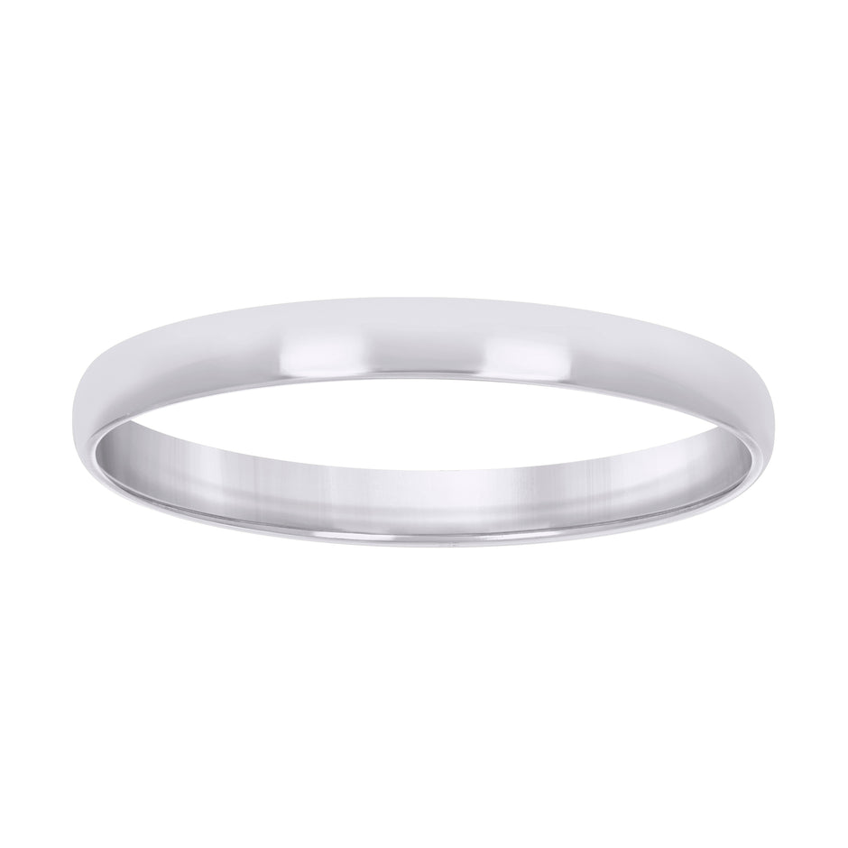 10kt White Gold Unisex 3mm Regular-Fit Wedding Band Ring Size 9 - SLV-40455