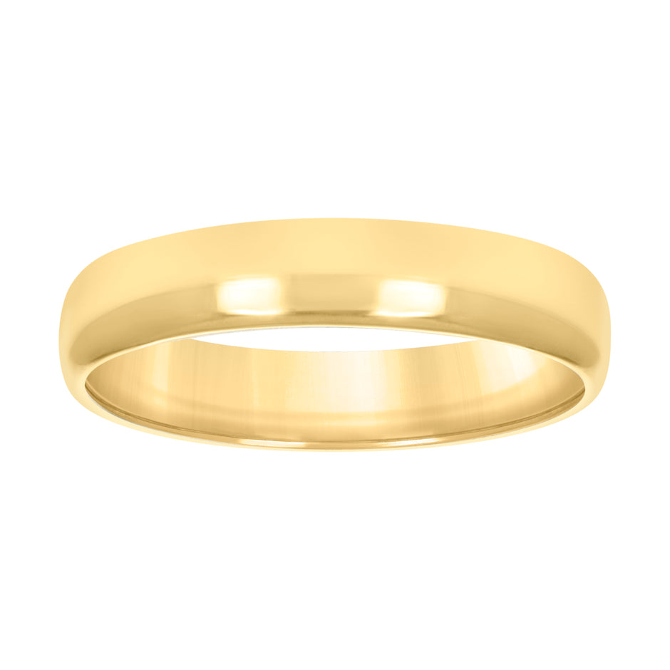 10kt Yellow Gold Unisex 4mm Regular-Fit Wedding Band Ring Size 10 - SLV-40487